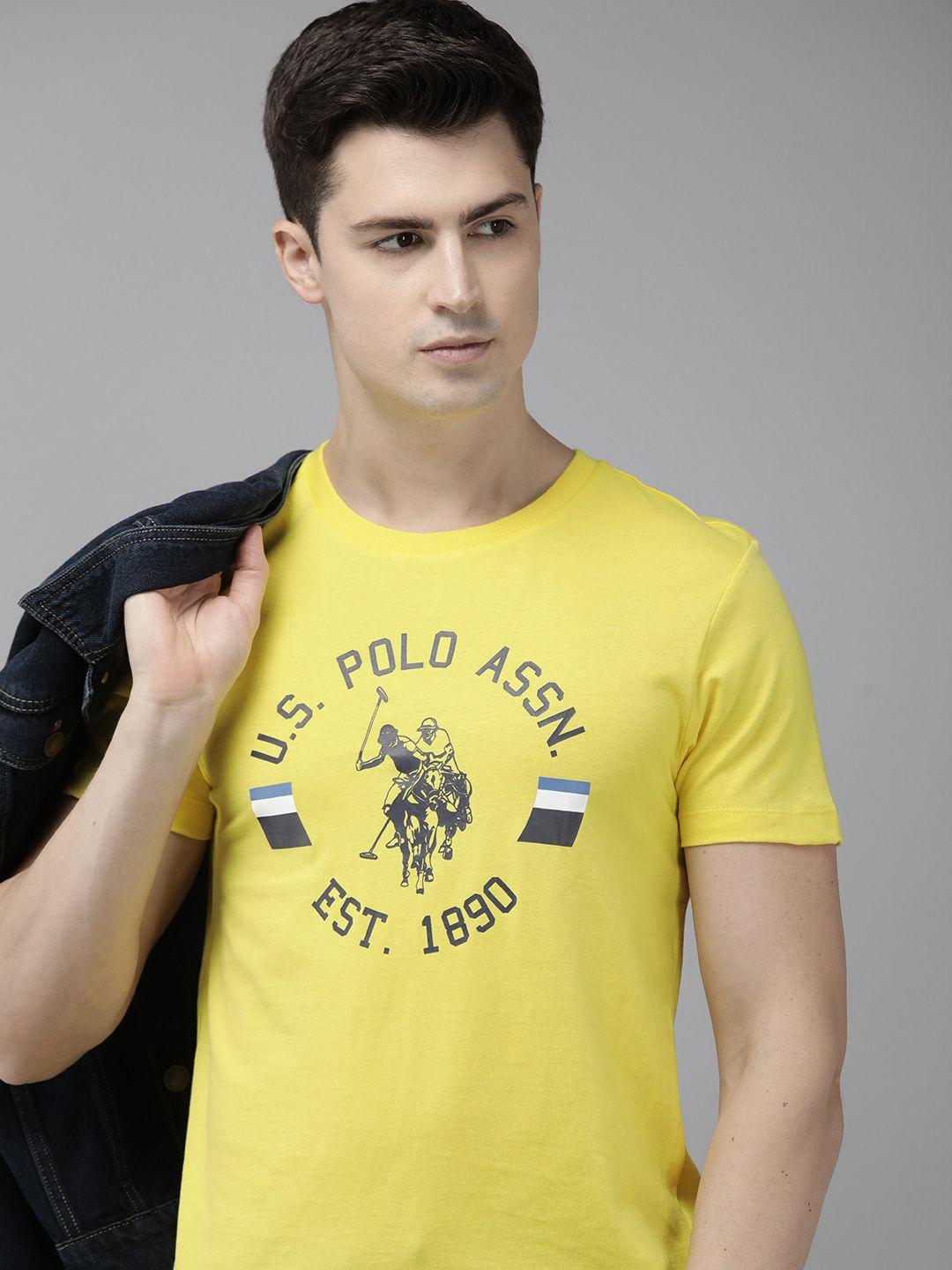 u.s. polo assn. brand logo printed pure cotton slim fit t-shirt