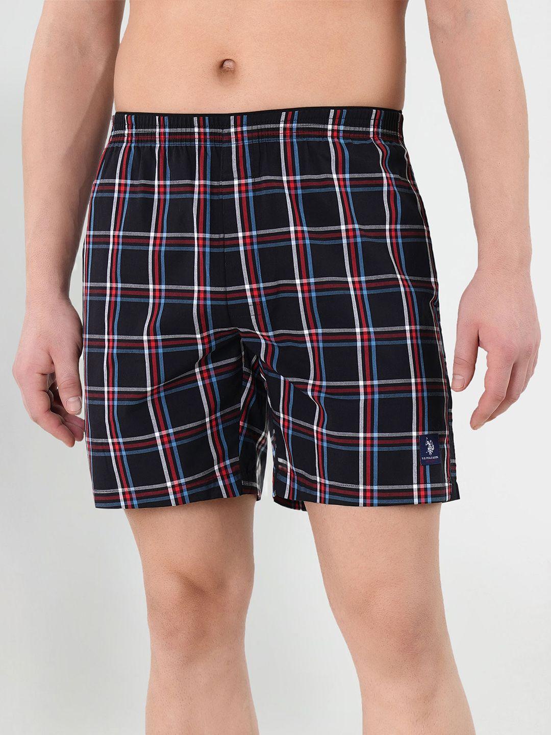 u.s. polo assn. checked cotton twill boxers ex001-bw4-ch