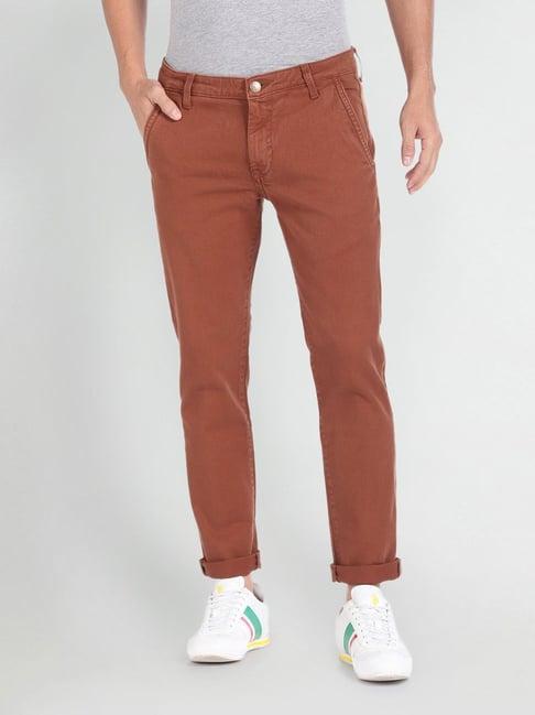 u.s. polo assn. denim co. rust cotton slim tapered fit jeans