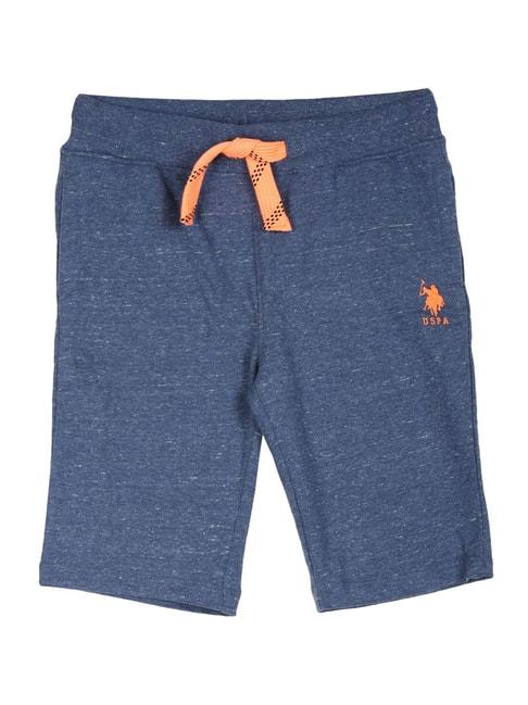 u.s. polo assn. kids blue textured shorts