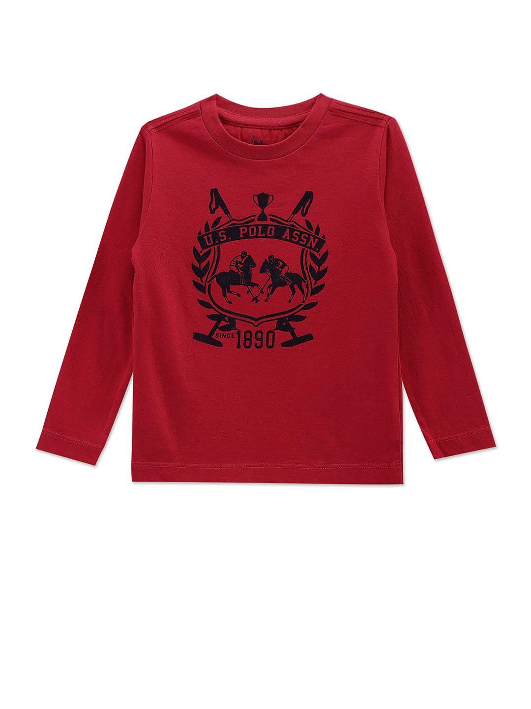 u.s. polo assn. kids boys brand logo printed pure cotton t-shirt