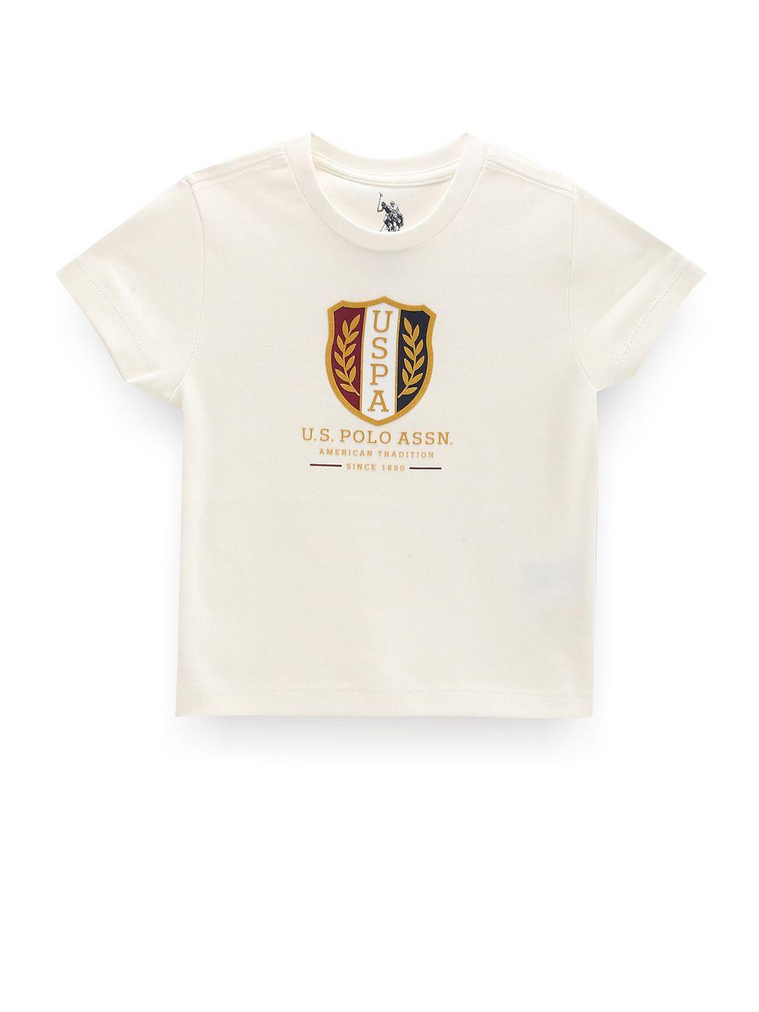 u.s. polo assn. kids boys brand logo printed round neck cotton regular t-shirt