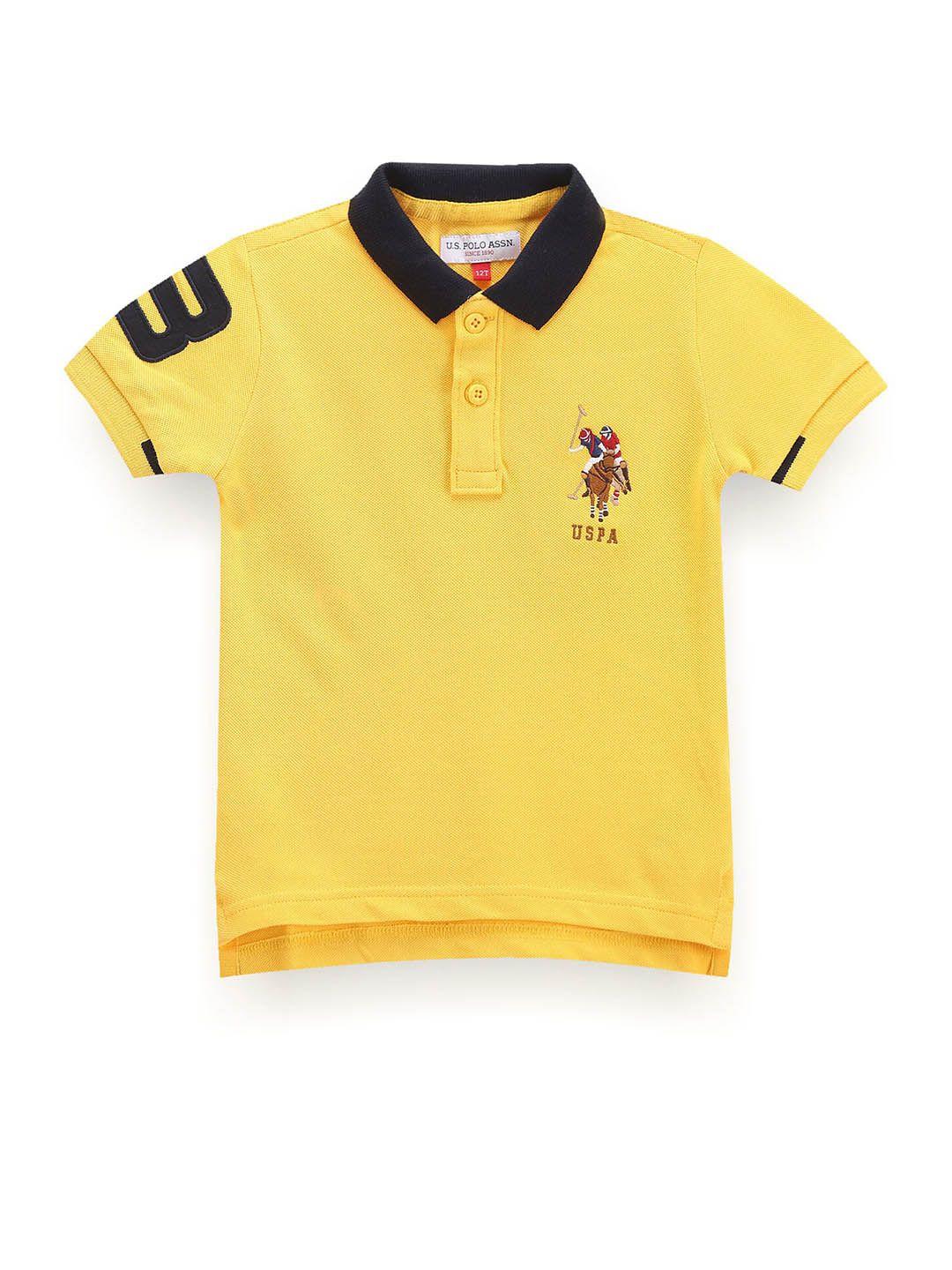 u.s. polo assn. kids boys polo collar regular fit cotton t-shirt