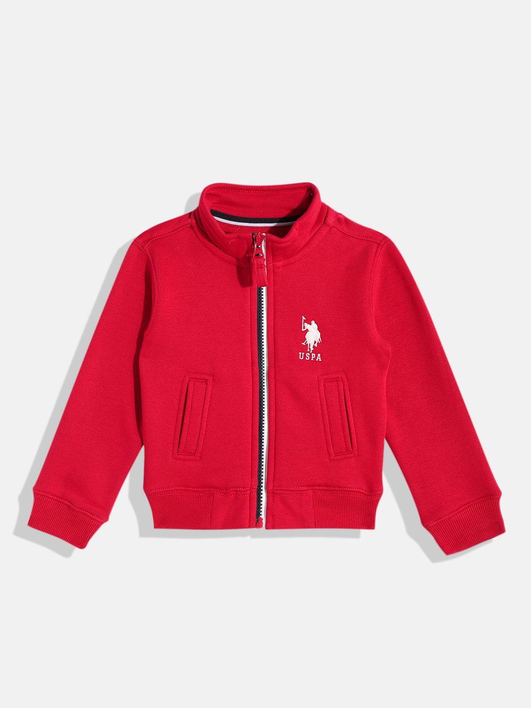 u.s. polo assn. kids boys red alphanumeric back embroidered sweatshirt