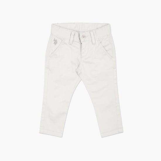 u.s. polo assn. kids boys solid flat front trousers