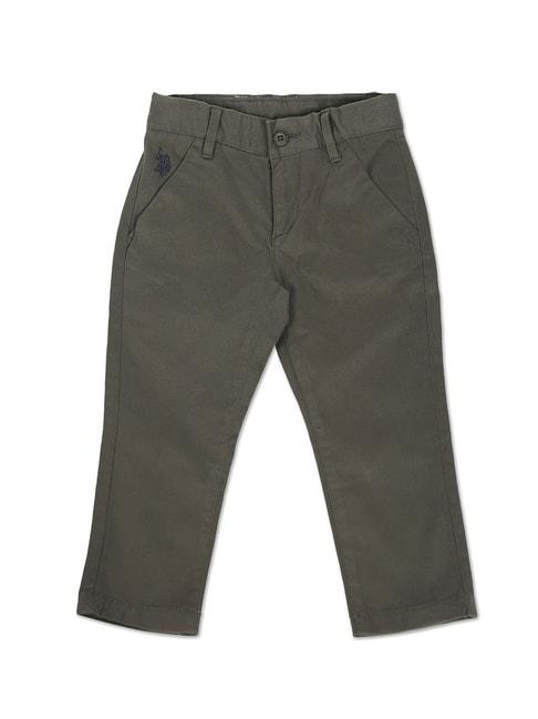 u.s. polo assn. kids dark olive solid trousers