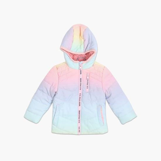 u.s. polo assn. kids girls ombre quilted hooded jacket