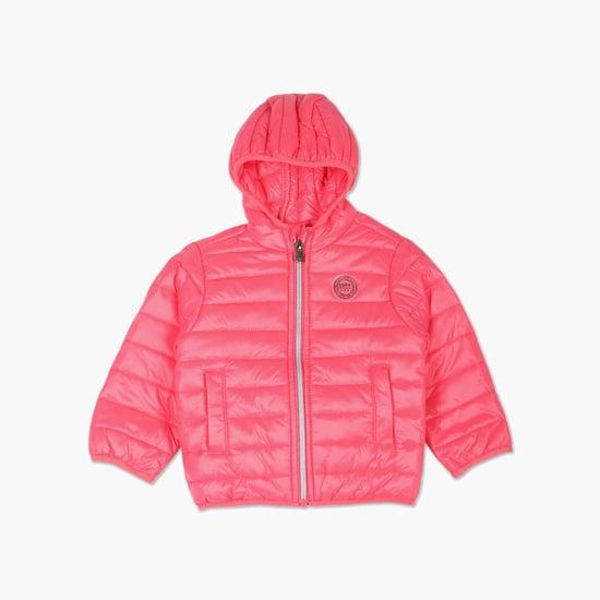 u.s. polo assn. kids girls solid hooded quilted jacket