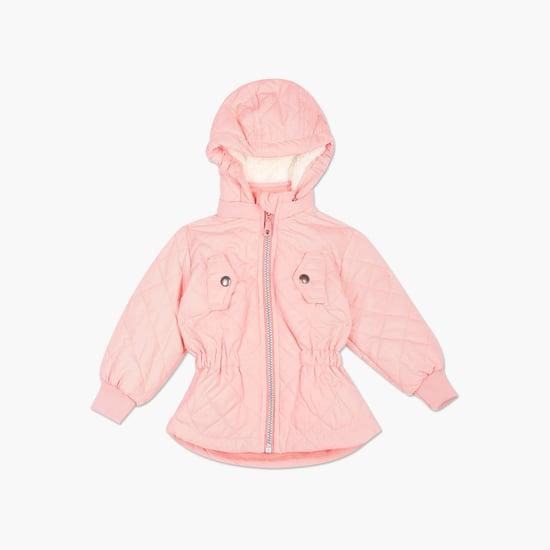 u.s. polo assn. kids girls solid hooded quilted jacket