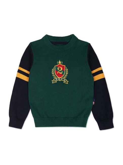 u.s.-polo-assn.-kids-green-&-black-cotton-embroidered-full-sleeves-sweater
