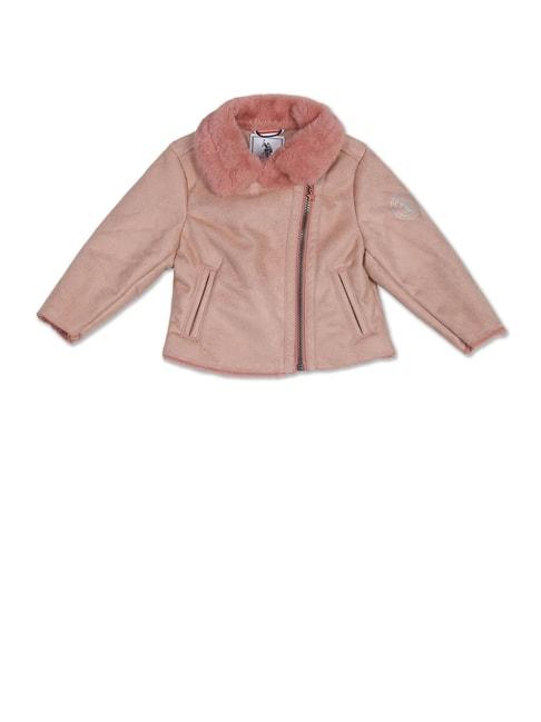 u.s. polo assn. kids light pink solid full sleeves jacket