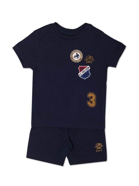 u.s. polo assn. kids navy printed t-shirt with shorts