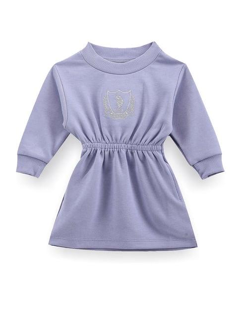 u.s. polo assn. kids purple embroidered full sleeves dress
