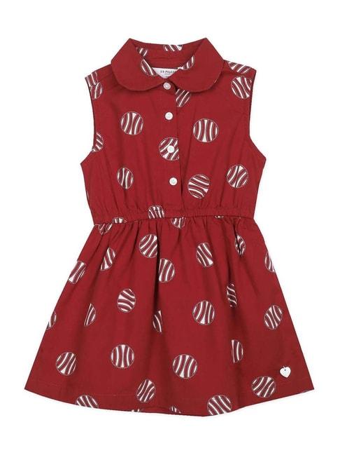 u.s. polo assn. kids red cotton printed dress