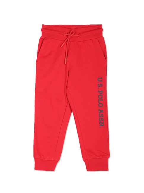u.s. polo assn. kids red printed joggers