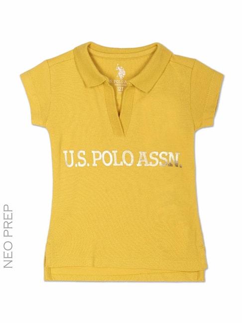 u.s. polo assn. kids yellow printed top