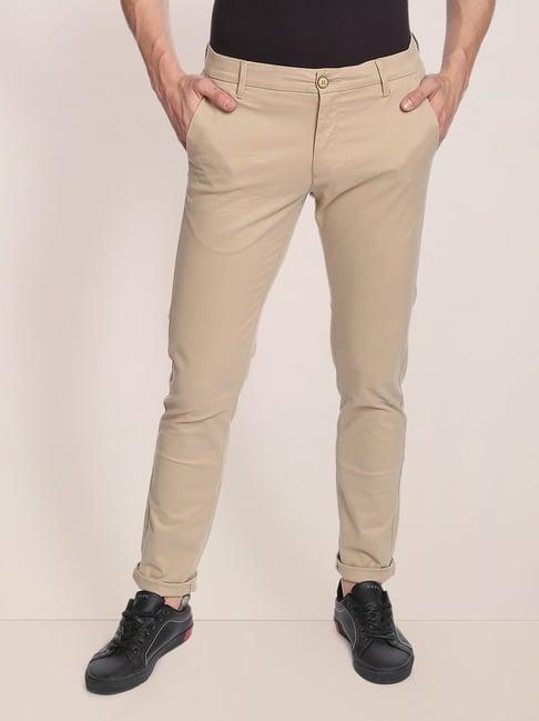 u.s. polo assn. light beige regular fit flat front trousers