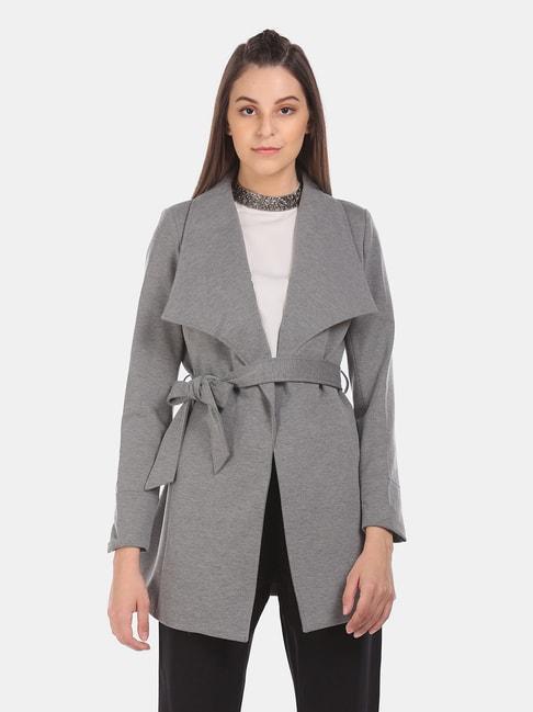 u.s. polo assn. light grey full sleeves trench coat