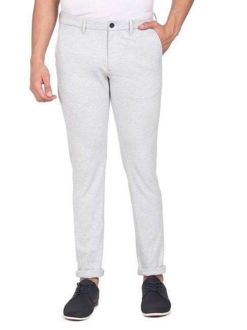 u.s. polo assn. light grey slim fit flat front trousers