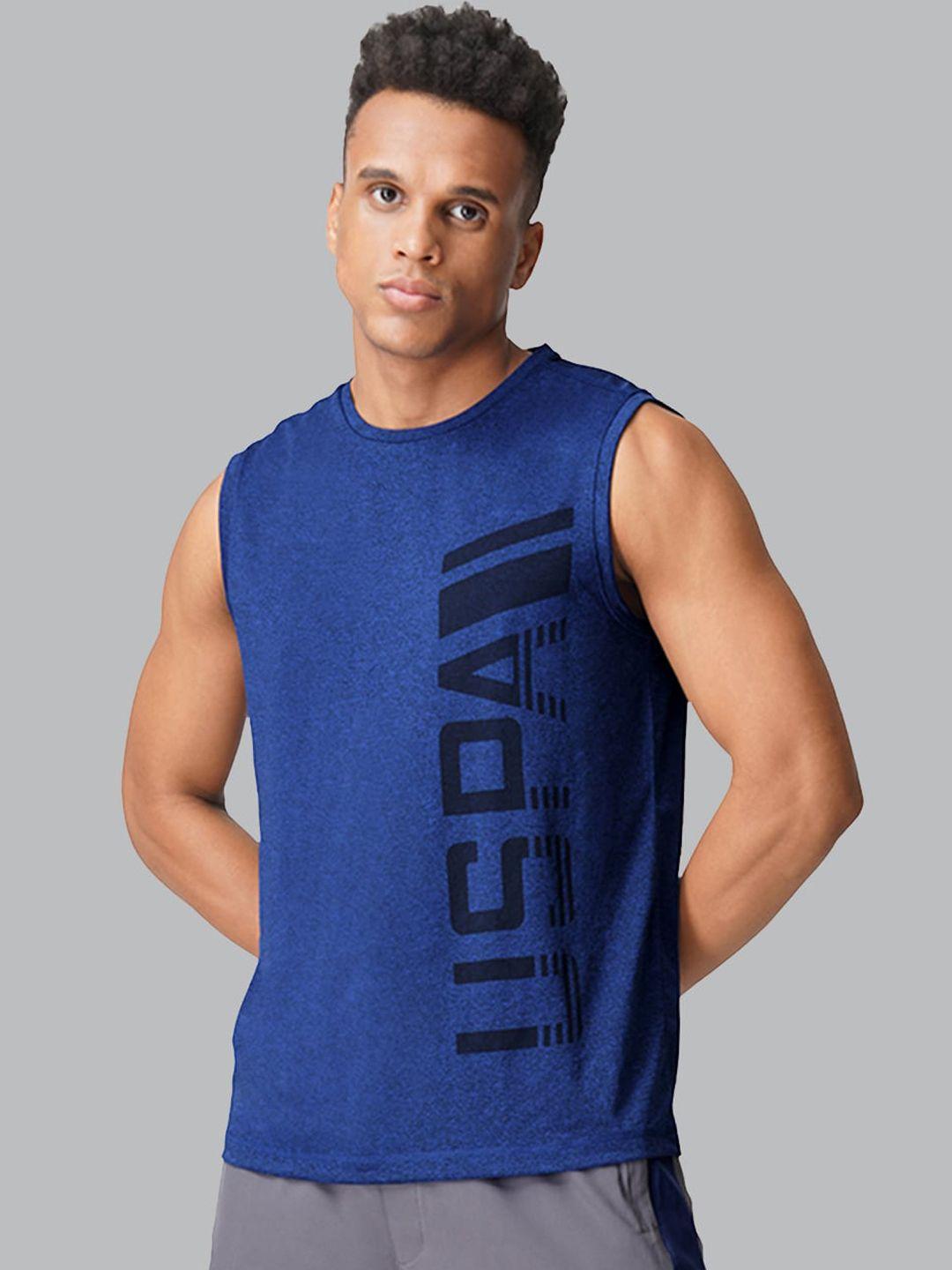 u.s. polo assn. men blue athleisure printed innerwear vests