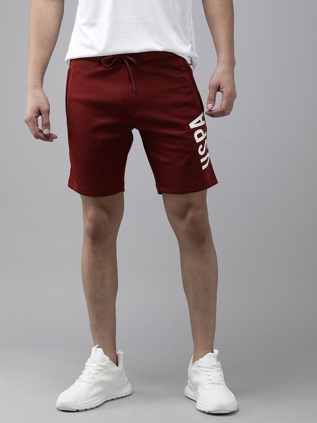 u.s. polo assn. men brand logo printed slim fit shorts