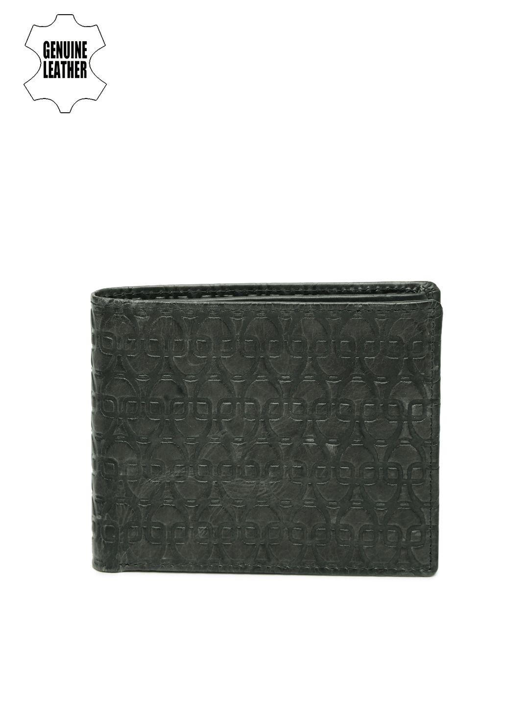u.s. polo assn. men charcoal grey textured genuine leather wallet