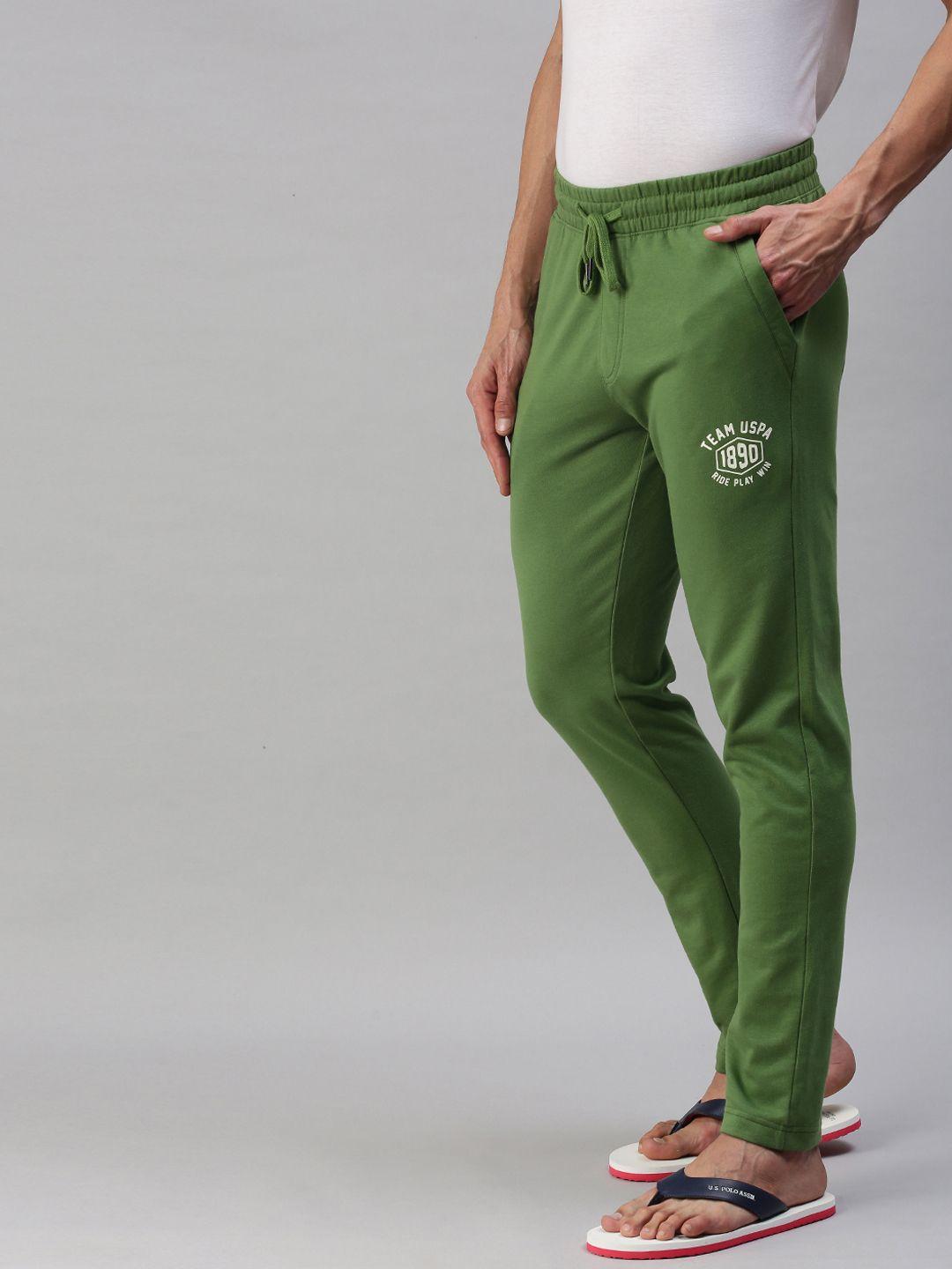 u.s. polo assn. men green printed lounge pants