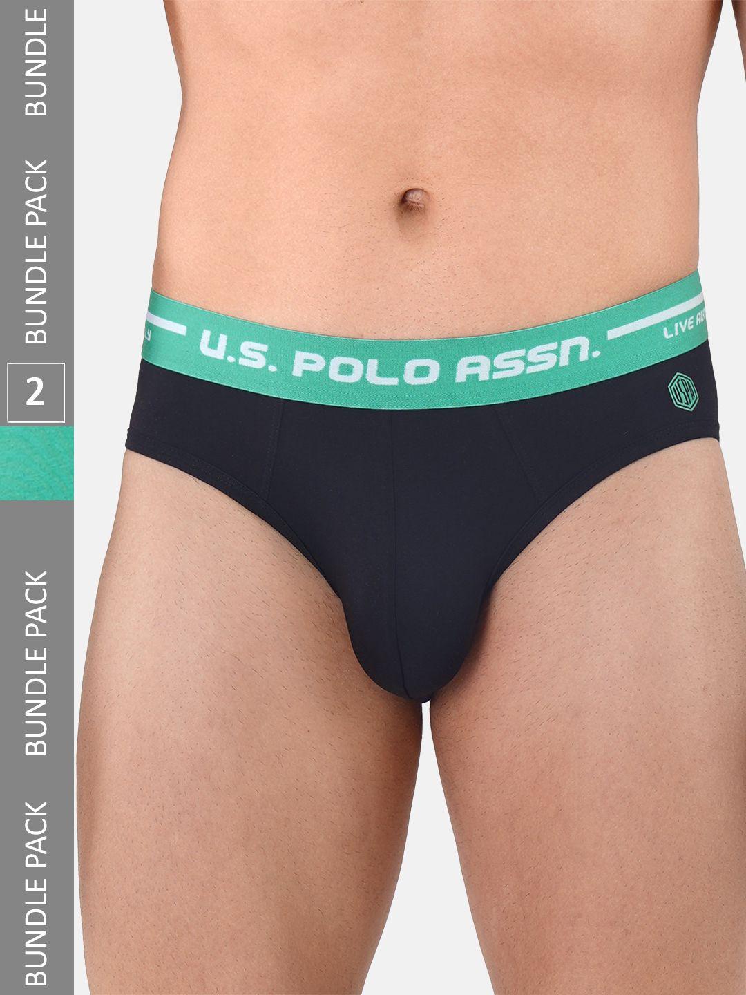 u.s. polo assn. men pack of 2 brand logo printed basic briefs