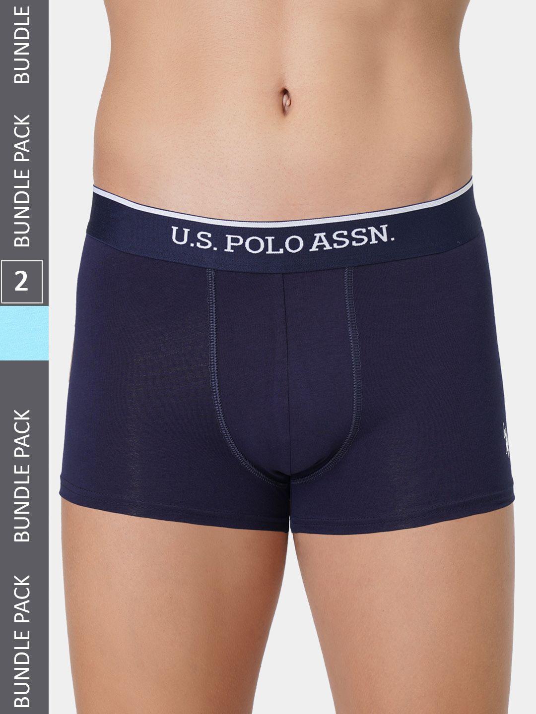 u.s. polo assn. men pack of 2 brand logo printed detail trunks et004-nb1-p2
