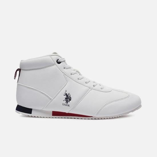 u.s. polo assn. men solid high-top lace-up casual shoes