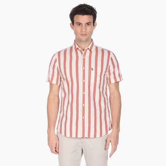 u.s. polo assn. men striped regular fit casual shirt