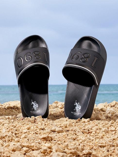u.s. polo assn. men's raffer 5.0 black casual sandals