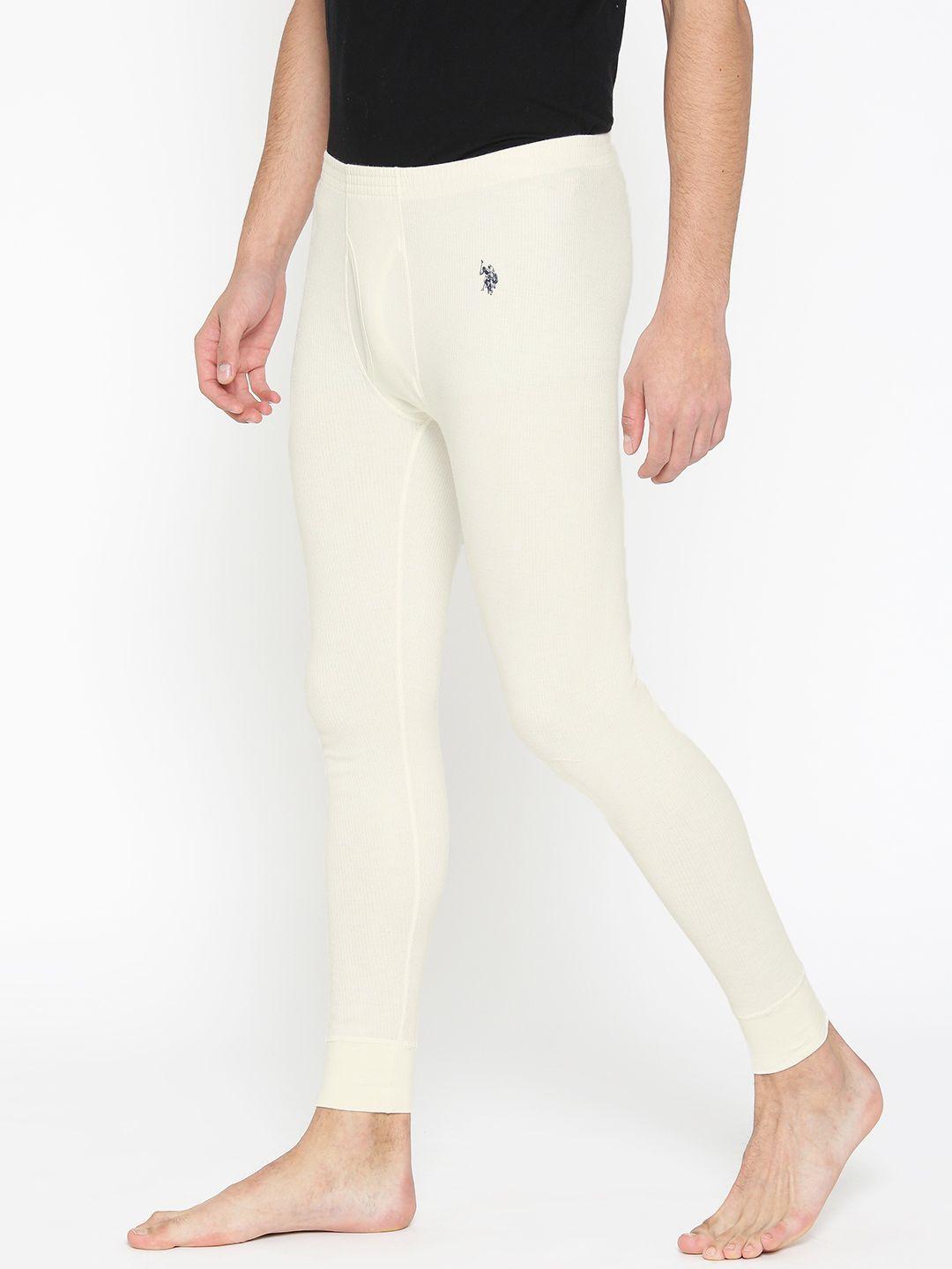 u.s. polo assn. off-white ribbed thermal bottom