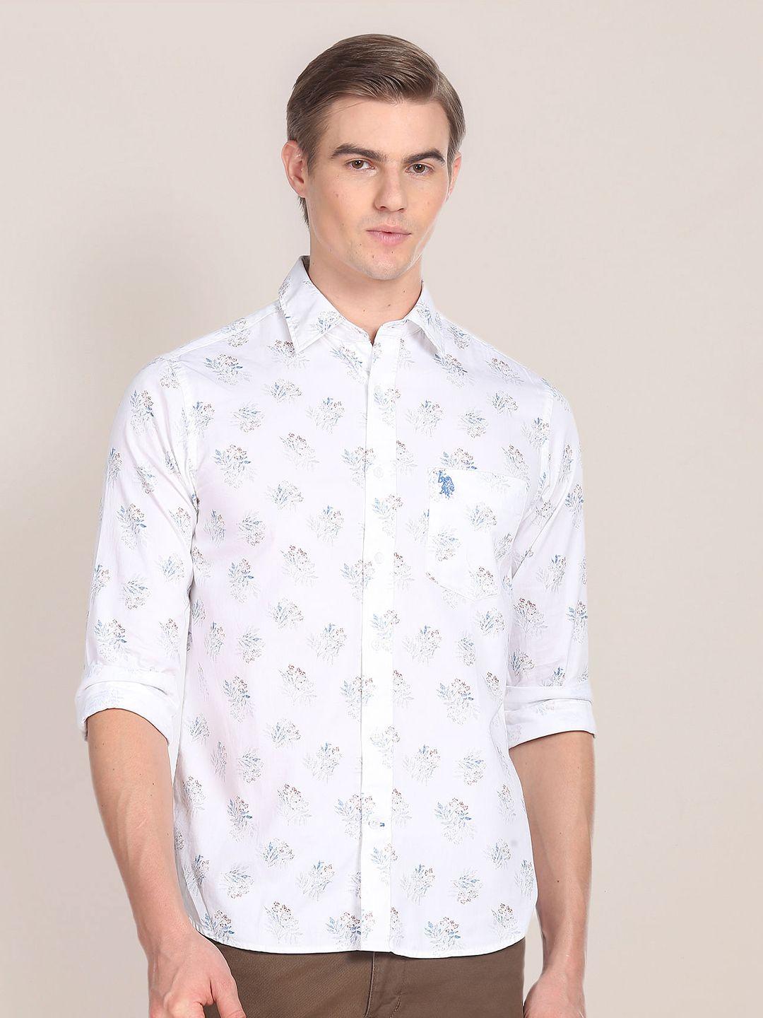 u.s. polo assn. premium tailored fit pure cotton printed casual shirt