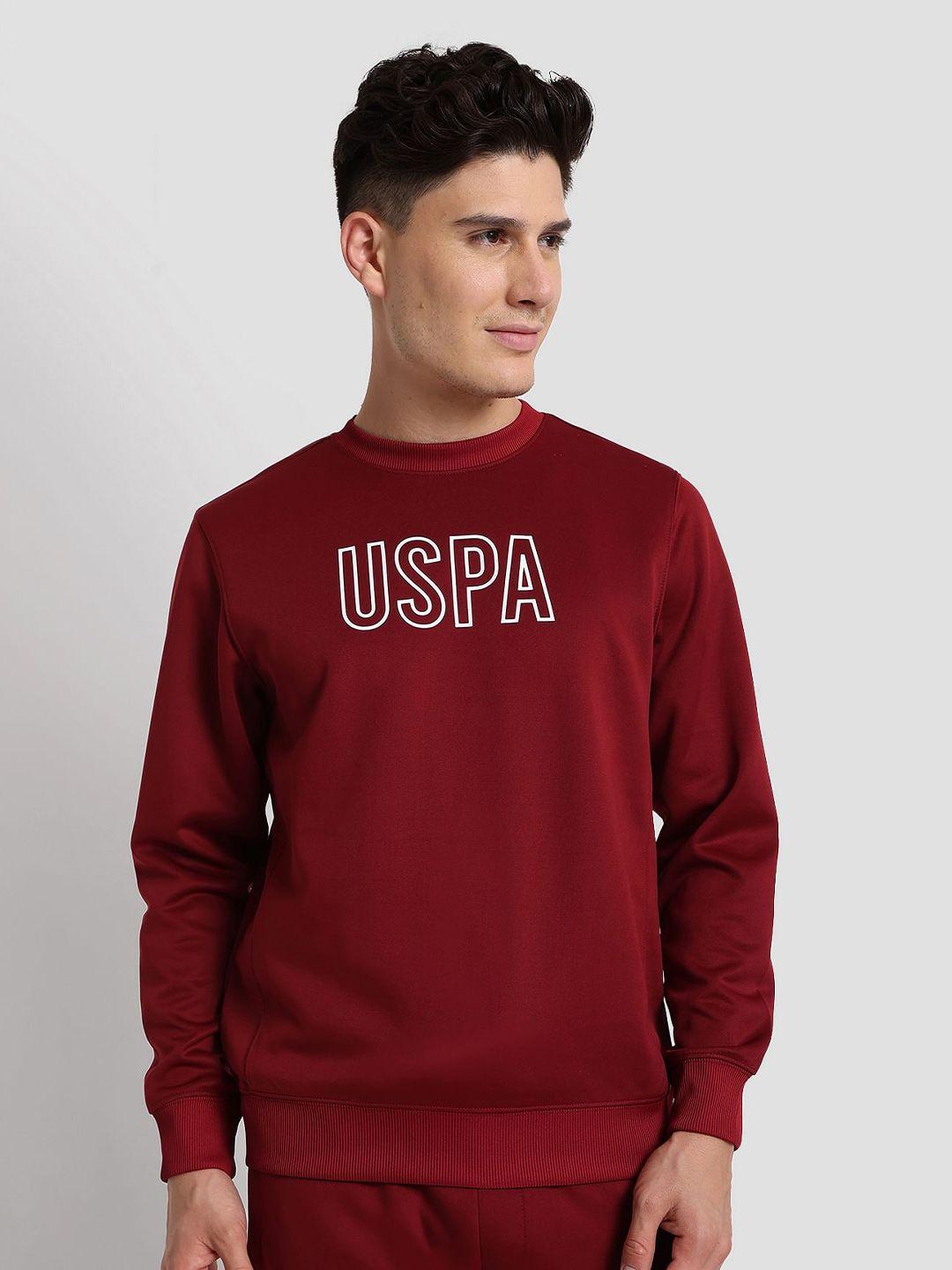 u.s. polo assn. printed round neck outline logo active pullover sweatshirt