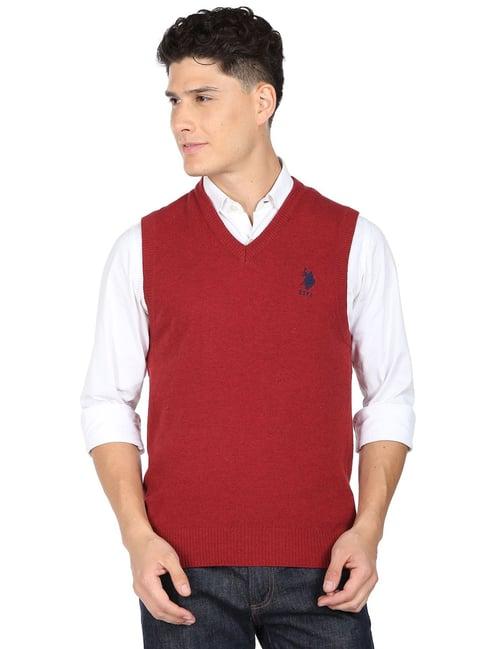u.s. polo assn. red regular fit sweater