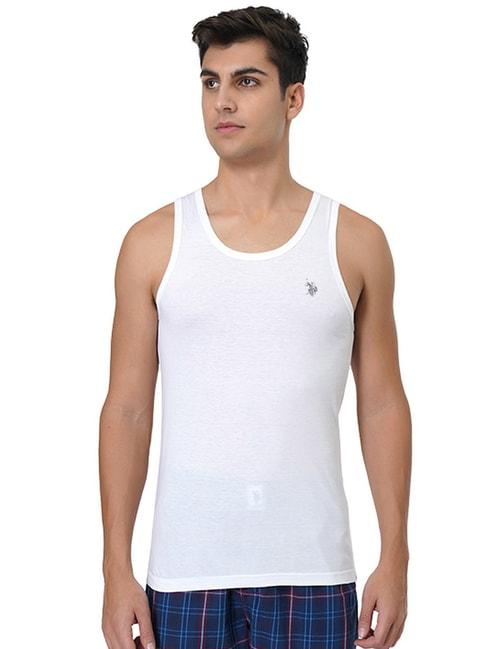 u.s. polo assn. white cotton regular fit vests