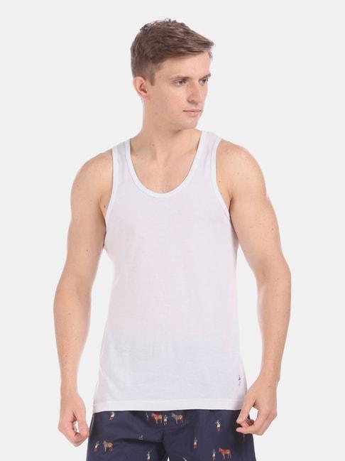 u.s. polo assn. white regular fit vests - pack of 3