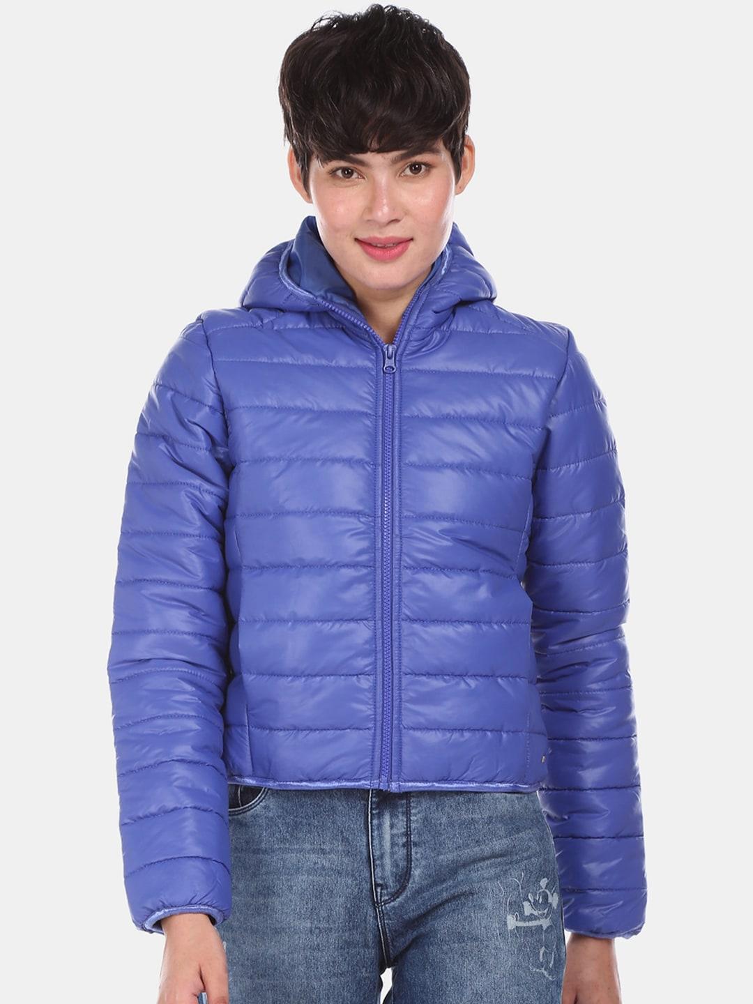u.s. polo assn. women blue solid quilted jacket