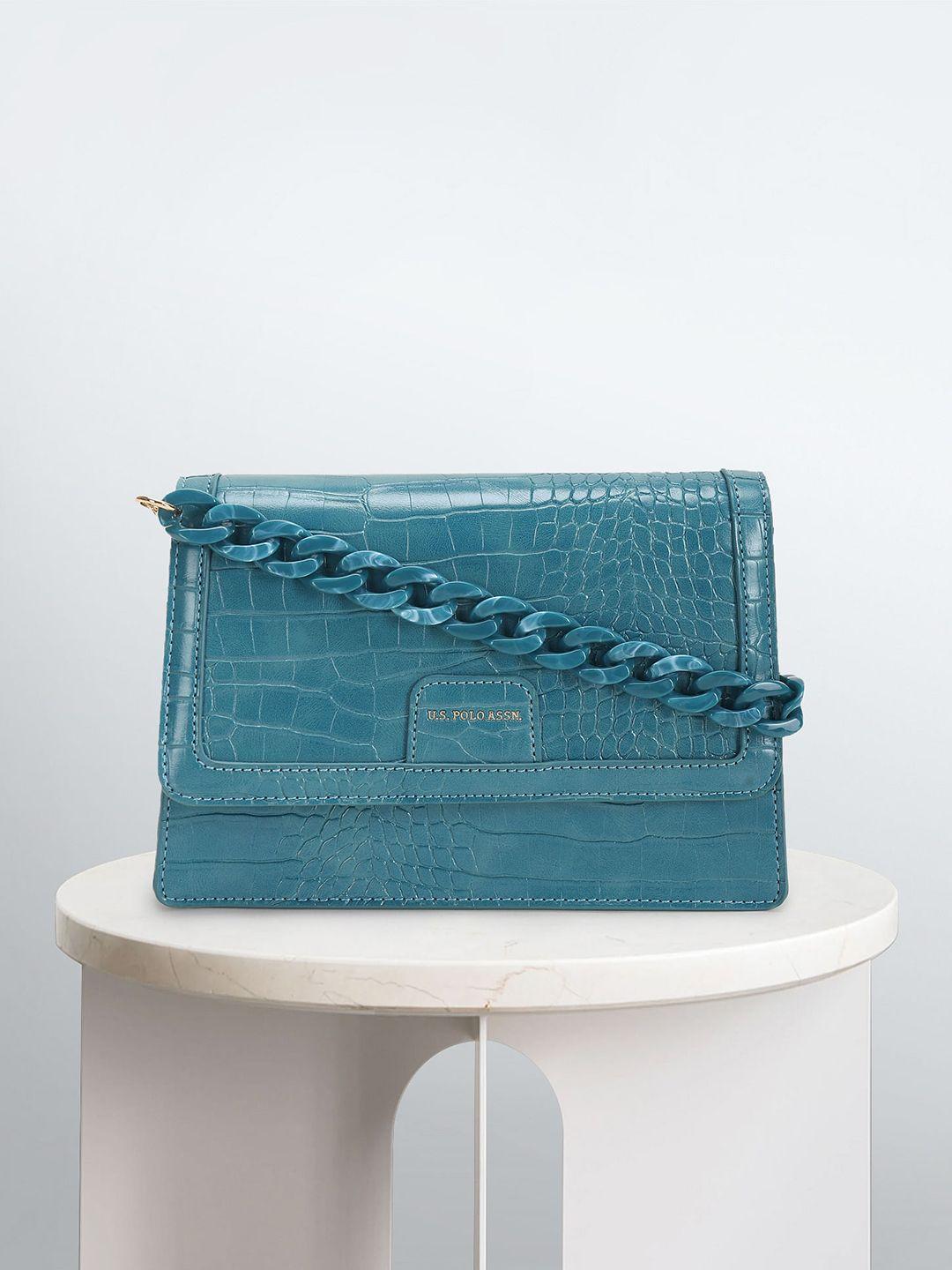 u.s.-polo-assn.-women-blue-textured-pu-sling-bag