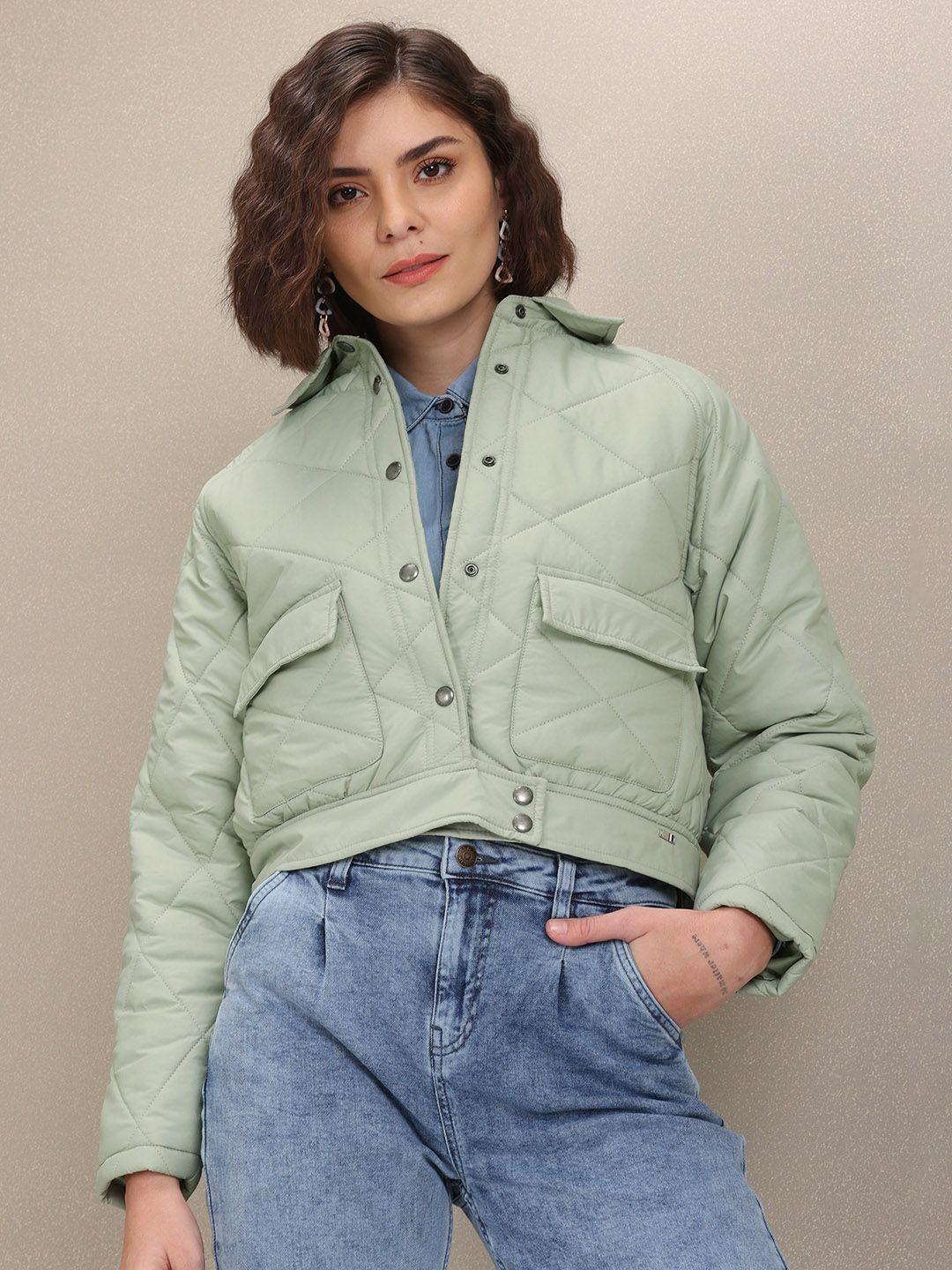 u.s. polo assn. women green quilted jacket