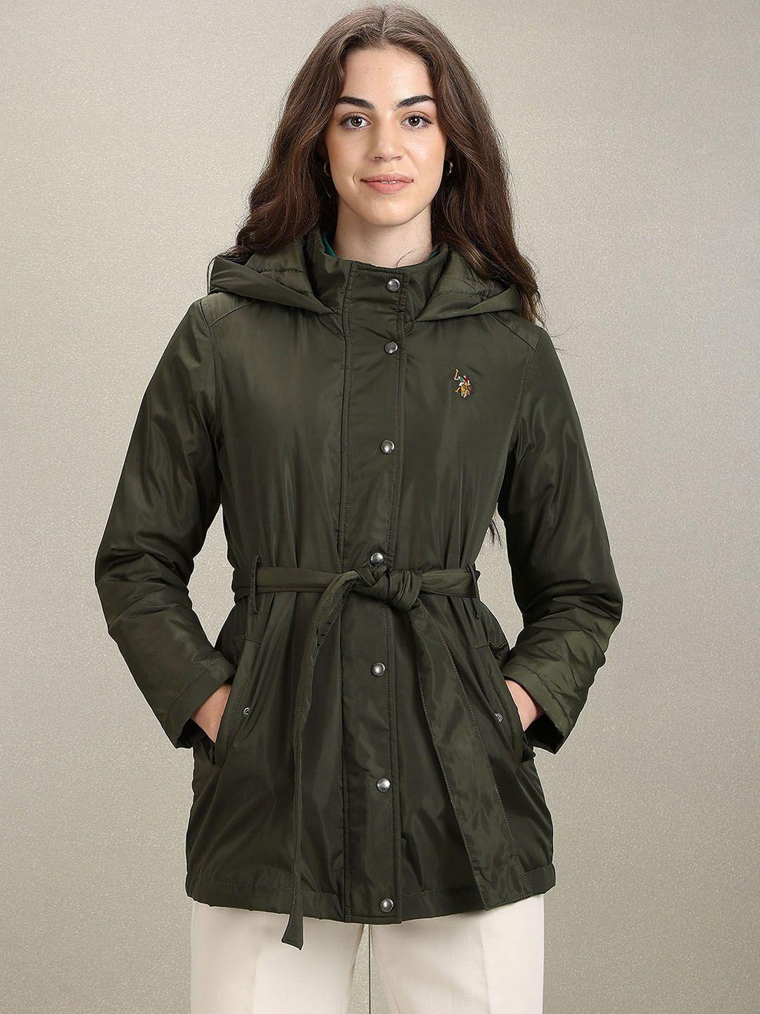 u.s. polo assn. women hooded longline parka jacket
