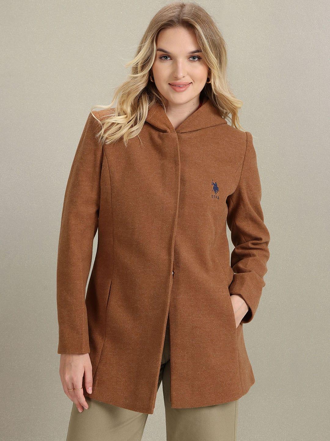 u.s. polo assn. women hooded longline tailored jacket
