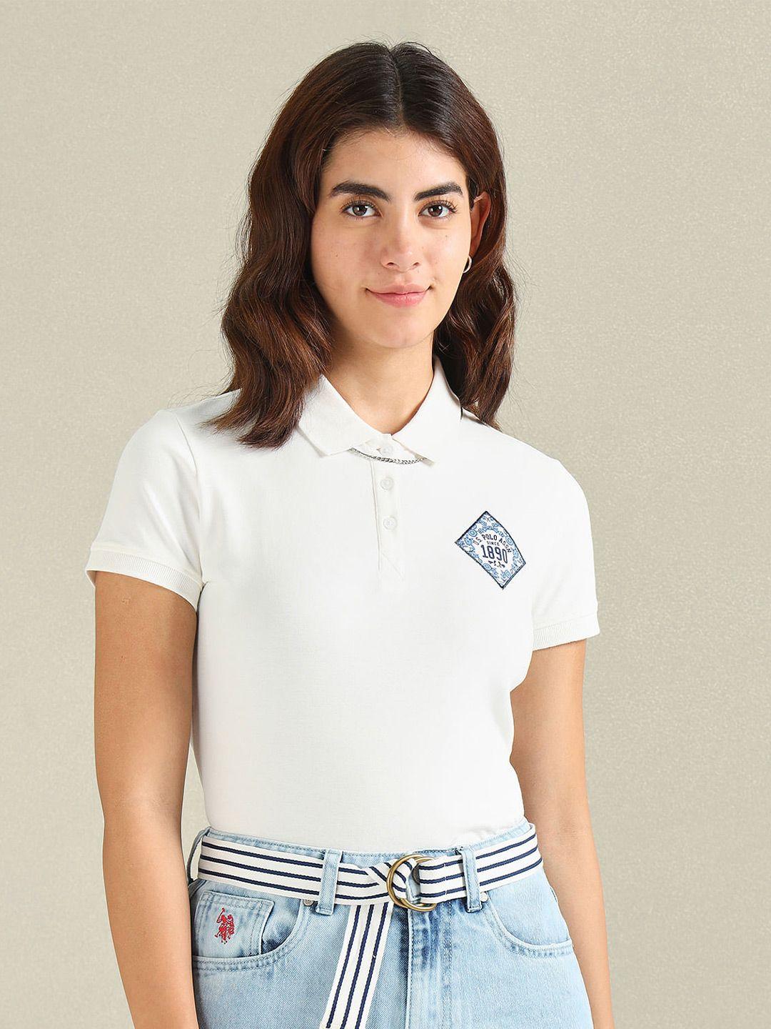 u.s. polo assn. women polo collar casual t-shirt
