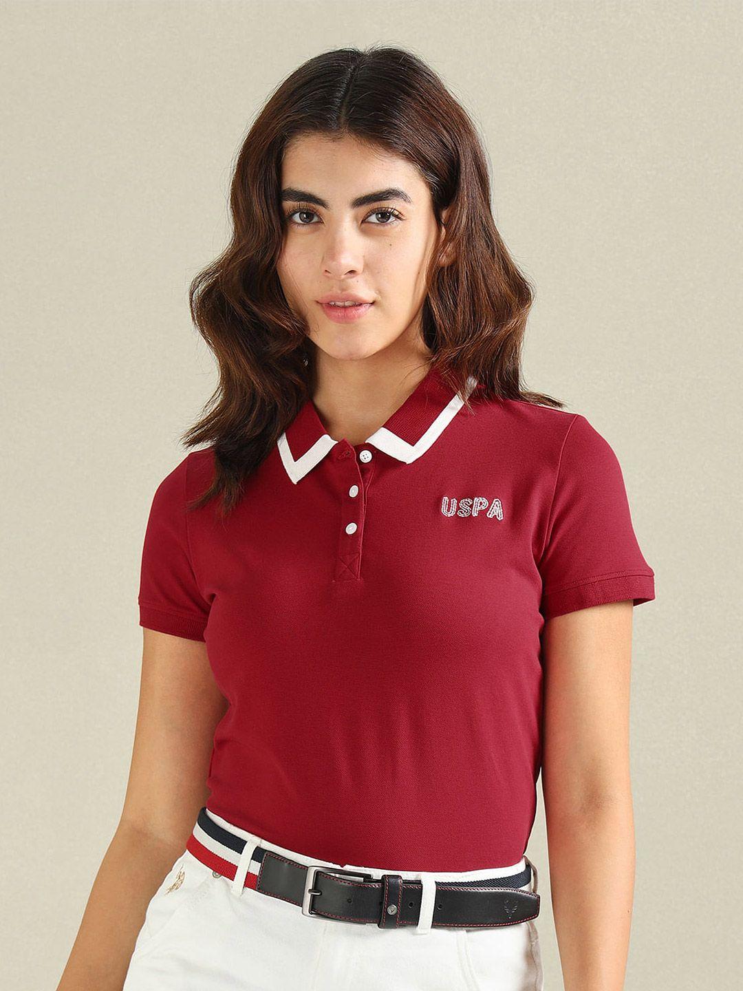 u.s. polo assn. women polo collar t-shirt