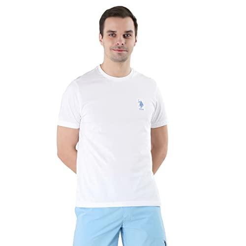 u.s. polo assn mens crew neck embroidered logo i633 lounge t-shirt - pack of 1 (white l)