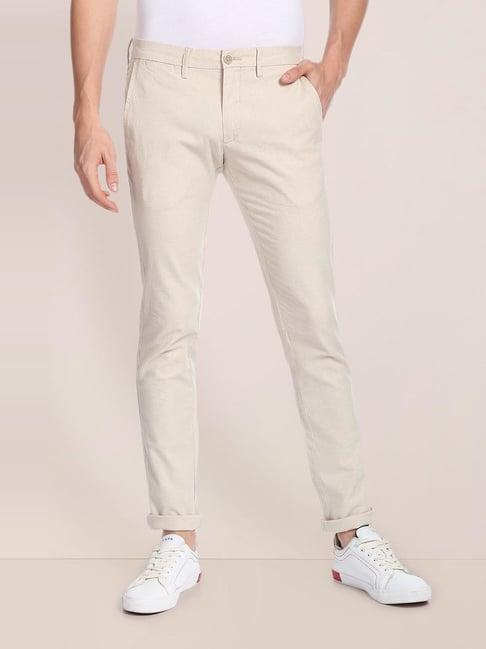 u.s. polo assn. beige cotton slim fit chinos