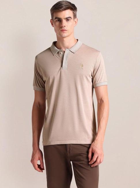 u.s. polo assn. beige cotton slim fit polo t-shirt