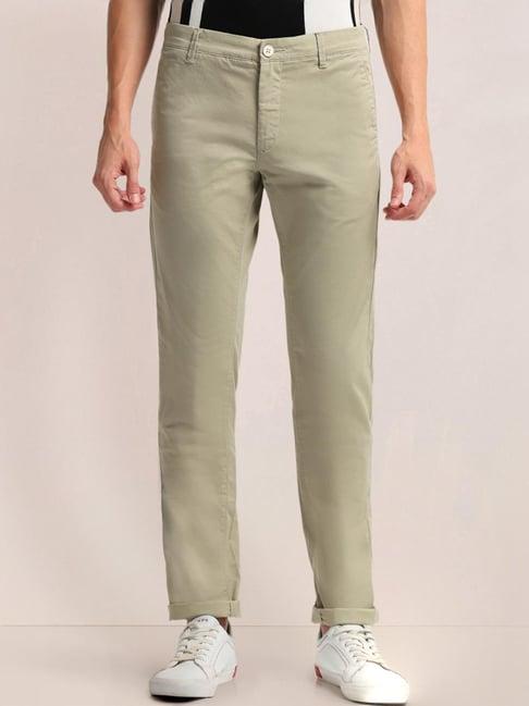 u.s. polo assn. beige cotton slim fit printed chinos