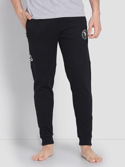 u.s. polo assn. black cotton regular fit lounge pants